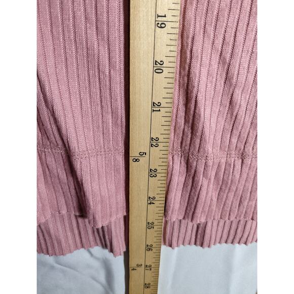 Oversized VNeck Ribbed Sweater Wild Fable Mauve XS Pink Relaxed Asymmetrical Hem - Picture 10 of 13